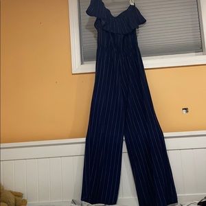 Navy Blue w thin white striped jumpsuit!